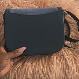 Beautiful blue suede saddle bag